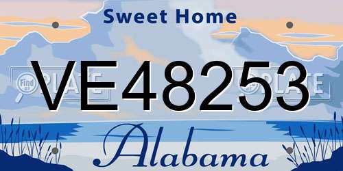 VE48253 Alabama License Plate