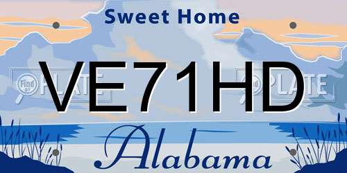 VE71HD Alabama License Plate