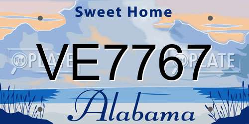 VE7767 Alabama License Plate
