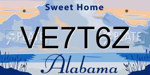 VE7T6Z Alabama License Plate