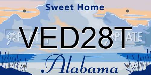 VED28T Alabama License Plate