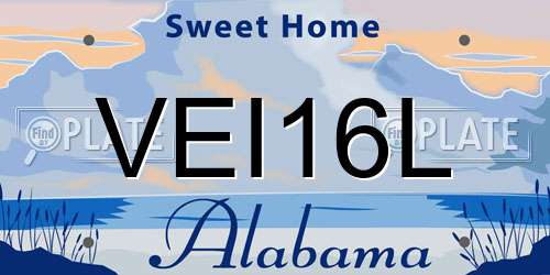 VEI16L Alabama License Plate