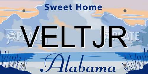 VELTJR Alabama License Plate