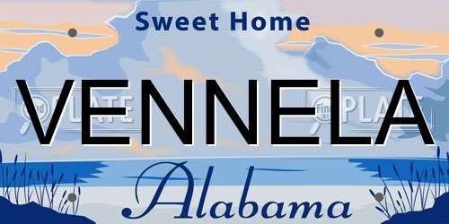 VENNELA Alabama License Plate