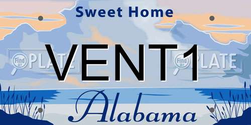 VENT1 Alabama License Plate