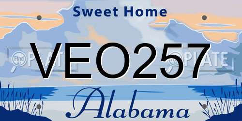 VEO257 Alabama License Plate