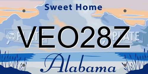 VEO28Z Alabama License Plate