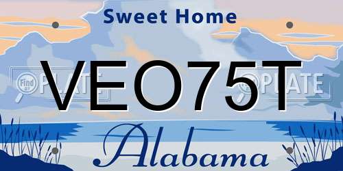VEO75T Alabama License Plate