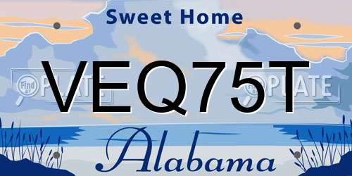 VEQ75T Alabama License Plate