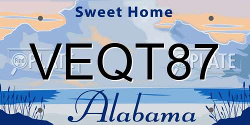 VEQT87 Alabama License Plate