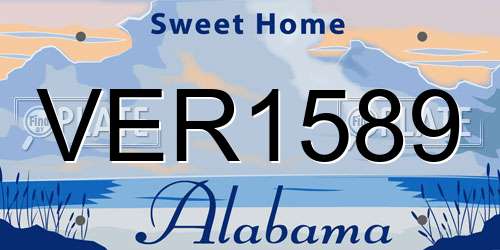 VER1589 Alabama License Plate
