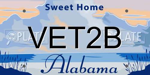 VET2B Alabama License Plate