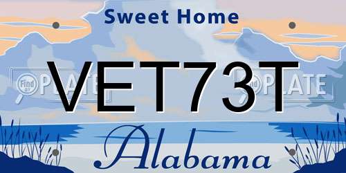 VET73T Alabama License Plate