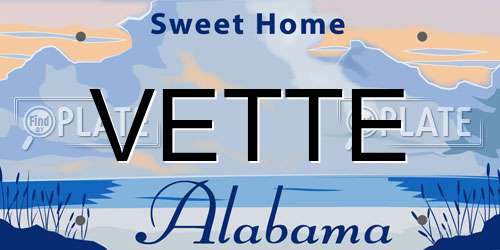 VETTE Alabama License Plate
