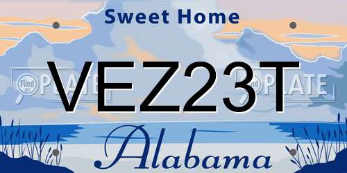 VEZ23T Alabama License Plate
