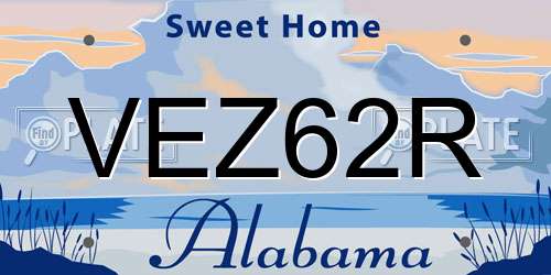 VEZ62R Alabama License Plate