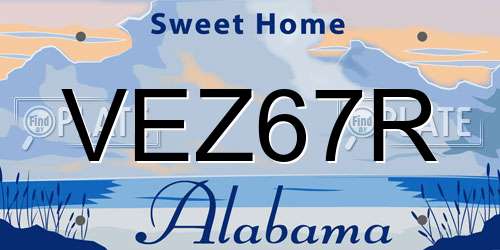 VEZ67R Alabama License Plate
