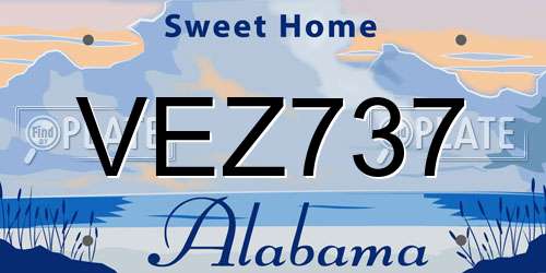 VEZ737 Alabama License Plate