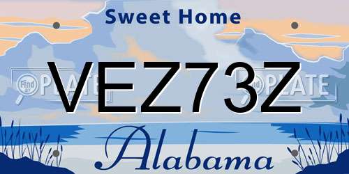 VEZ73Z Alabama License Plate