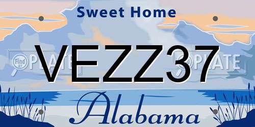 VEZZ37 Alabama License Plate
