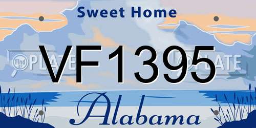 VF1395 Alabama License Plate