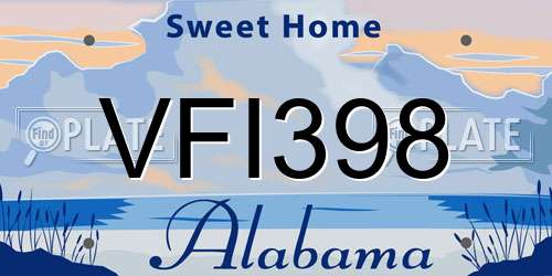 VFI398 Alabama License Plate