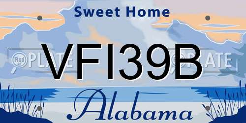 VFI39B Alabama License Plate
