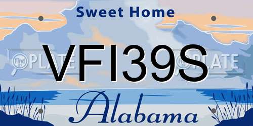 VFI39S Alabama License Plate