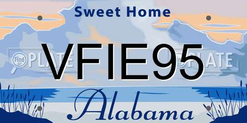 VFIE95 Alabama License Plate