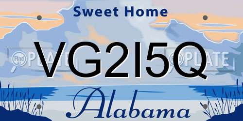 VG2I5Q Alabama License Plate