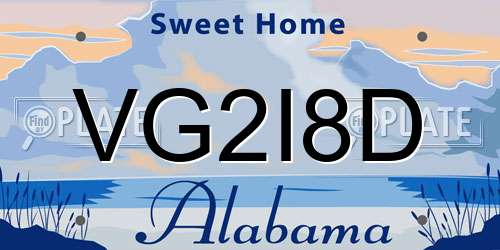 VG2I8D Alabama License Plate