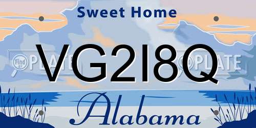 VG2I8Q Alabama License Plate