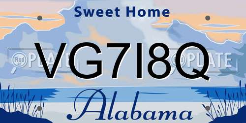 VG7I8Q Alabama License Plate