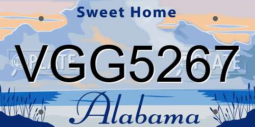 VGG5267 Alabama License Plate
