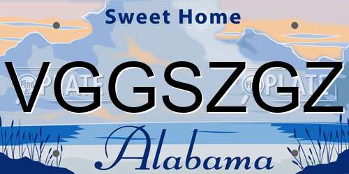 VGGSZGZ Alabama License Plate