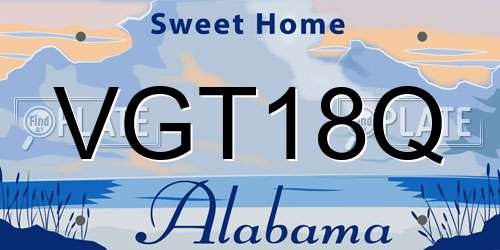 VGT18Q Alabama License Plate
