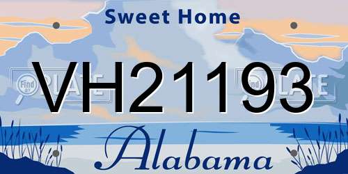 VH21193 Alabama License Plate