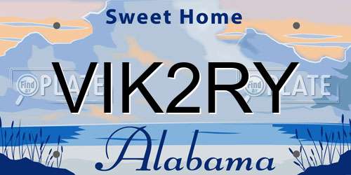 VIK2RY Alabama License Plate