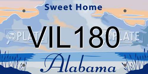 VIL180 Alabama License Plate