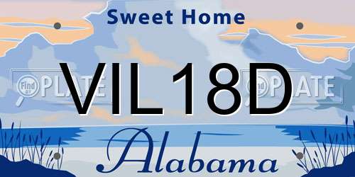 VIL18D Alabama License Plate