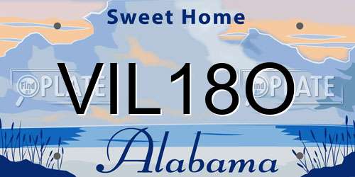 VIL18O Alabama License Plate