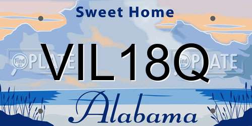VIL18Q Alabama License Plate