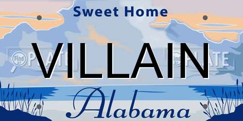 VILLAIN Alabama License Plate