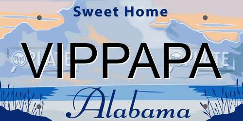 VIPPAPA Alabama License Plate