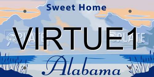 VIRTUE1 Alabama License Plate