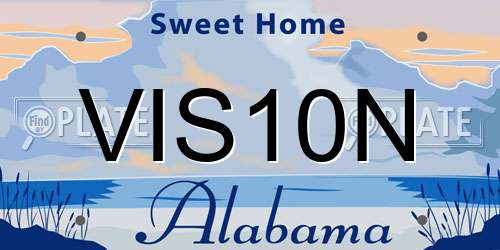 VIS10N Alabama License Plate