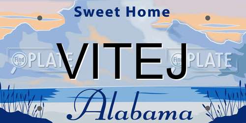 VITEJ Alabama License Plate
