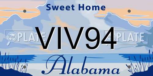 VIV94 Alabama License Plate