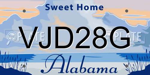 VJD28G Alabama License Plate