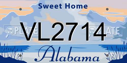 VL2714 Alabama License Plate
